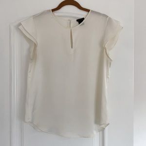 Ann Taylor Keyhole Ruffle Sleeve Blouse